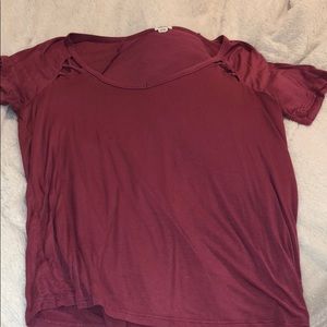 Pink and Purple Top with design at the neck